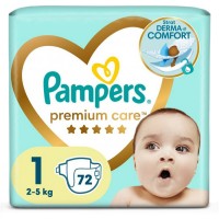 Подгузники детские Pampers Premium Care, размер 1 (2–5 кг), 72 шт